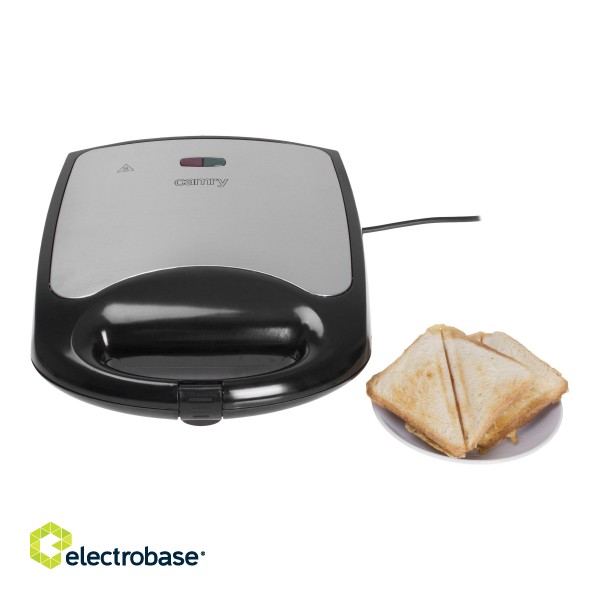 Camry | Sandwich maker XL | CR 3023 | 1500 W | Number of plates 1 | Number of pastry 4 | Black фото 6