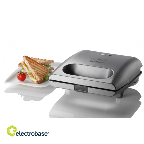 Gorenje | Sandwich maker | SM703GCG | 700 W | Number of plates 3 | Number of pastry 2 | Grey фото 4