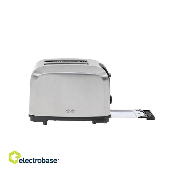 Adler | AD 3222 | Toaster | Power 700 W | Number of slots 2 | Housing material Stainless steel | Silver image 4