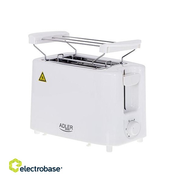Adler | Toaster | AD 3223 | Power 750 W | Number of slots 2 | Housing material Plastic | White фото 1