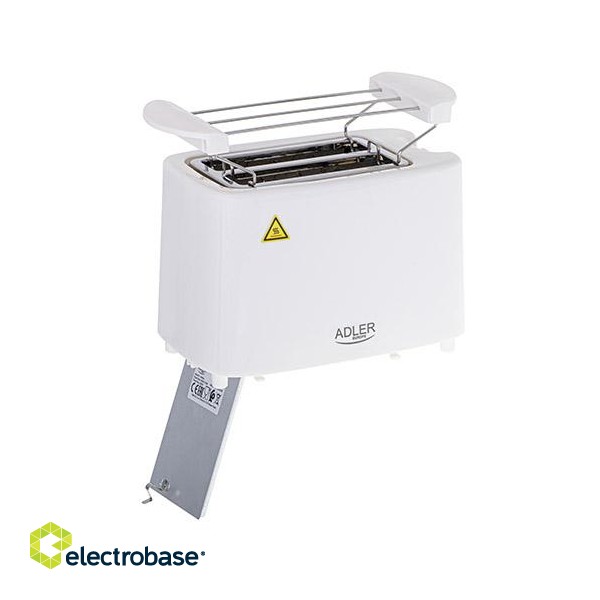 Adler | Toaster | AD 3223 | Power 750 W | Number of slots 2 | Housing material Plastic | White image 4