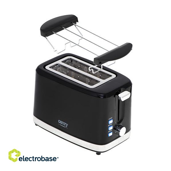 Camry | CR 3218 | Toaster | Power 750 W | Number of slots 2 | Housing material Plastic | Black image 2