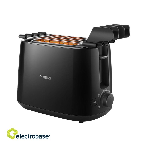 Philips | Daily Collection Toaster | HD2583/90 | Number of slots 2 | Housing material Plastic | Black image 1