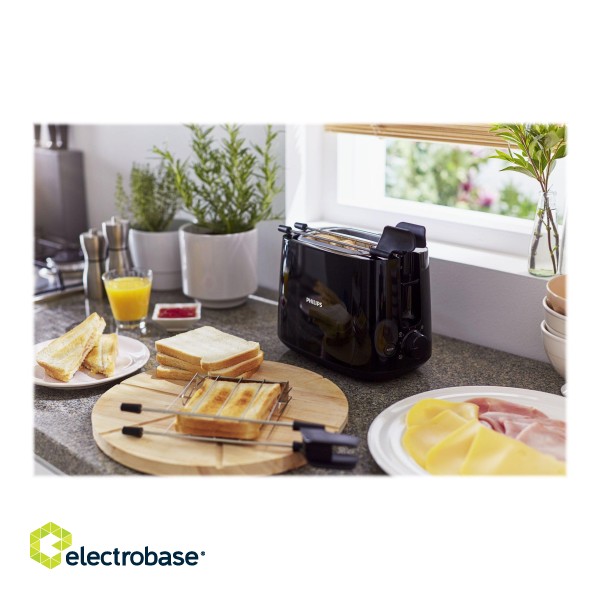 Philips | Daily Collection Toaster | HD2583/90 | Number of slots 2 | Housing material Plastic | Black image 3