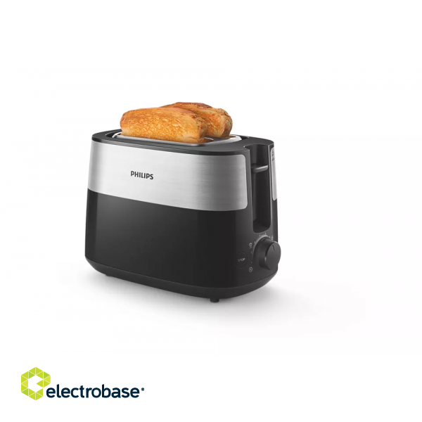 Philips | HD2516/90 Daily Collection | Toaster | Power 830 W | Number of slots 2 | Housing material Plastic | Black image 1