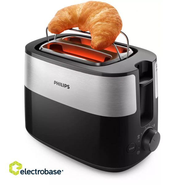 Philips | HD2516/90 Daily Collection | Toaster | Power 830 W | Number of slots 2 | Housing material Plastic | Black image 5