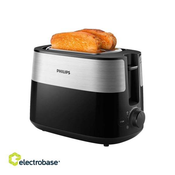 Philips | HD2516/90 Daily Collection | Toaster | Power 830 W | Number of slots 2 | Housing material Plastic | Black image 6