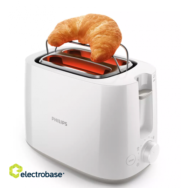 Philips | HD2581/00 Daily Collection | Toaster | Power  760-900 W | Number of slots 2 | Housing material Plastic | White image 5