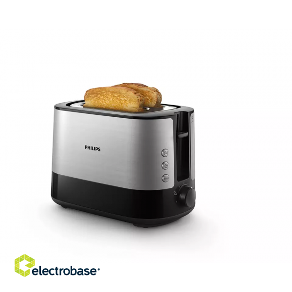 Philips | Toaster | HD2637/90 Viva Collection | Power  W | Number of slots 2 | Housing material  Metal/Plastic | Black image 1