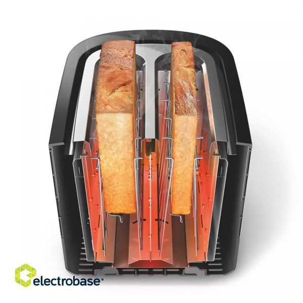 Philips | Toaster | HD2637/90 Viva Collection | Power  W | Number of slots 2 | Housing material  Metal/Plastic | Black image 6
