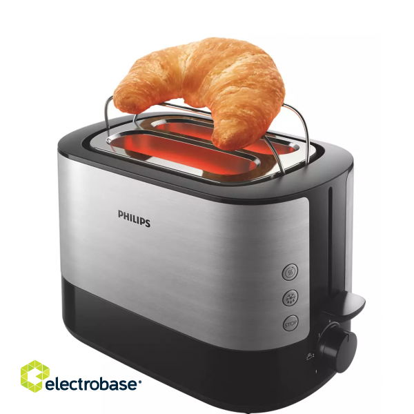 Philips | Toaster | HD2637/90 Viva Collection | Power  W | Number of slots 2 | Housing material  Metal/Plastic | Black image 7