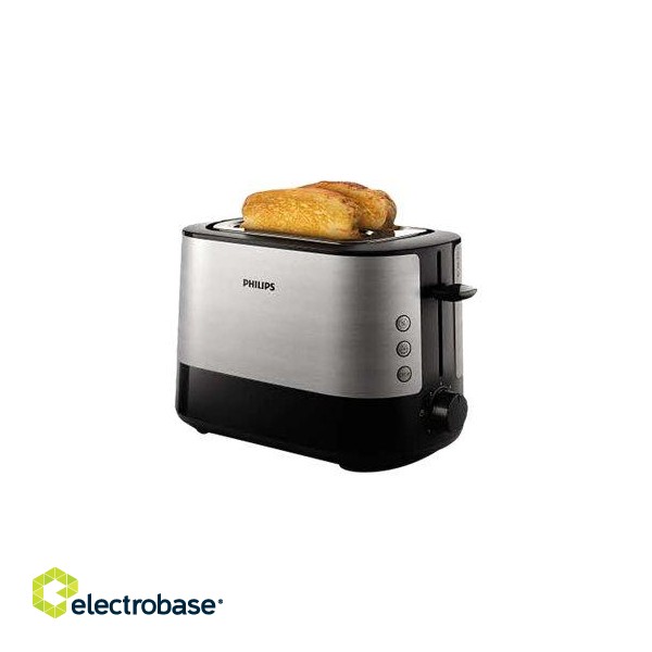Philips | Toaster | HD2637/90 Viva Collection | Number of slots 2 | Housing material  Metal/Plastic | Black image 2
