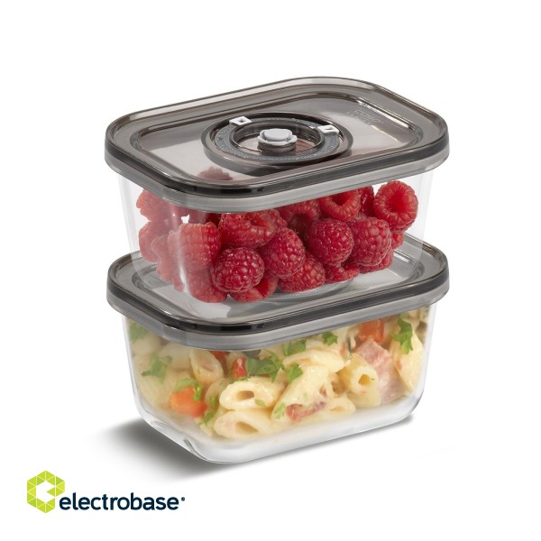 Caso | Glass Vacuum Containers with Plastic Lid (2 pcs) | VacuBoxx Eco-Duo S | Transparent фото 3