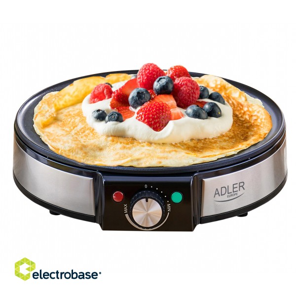 Adler | Crepe Maker | AD 3058 | 1600 W | Number of pastry 1 | Crepe | Stainless Steel/Black фото 2