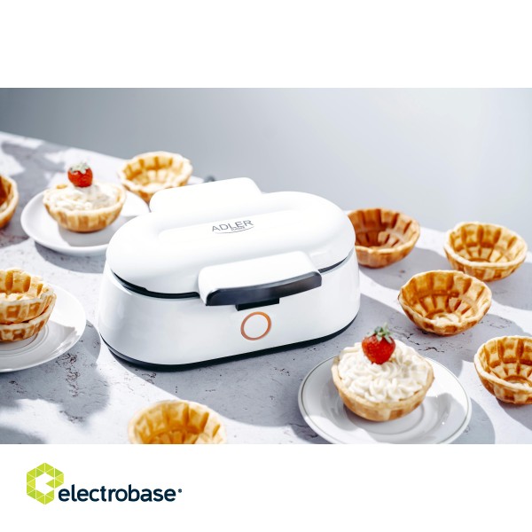 Adler | AD 3062 | Waffle Bowl Maker | 1000 W | Number of pastry 2 | Bowl | White фото 6