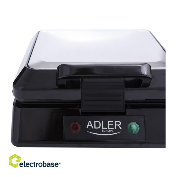 Adler | Waffle maker | AD 3036 | 1500 W | Number of pastry 4 | Belgium | Black фото 7