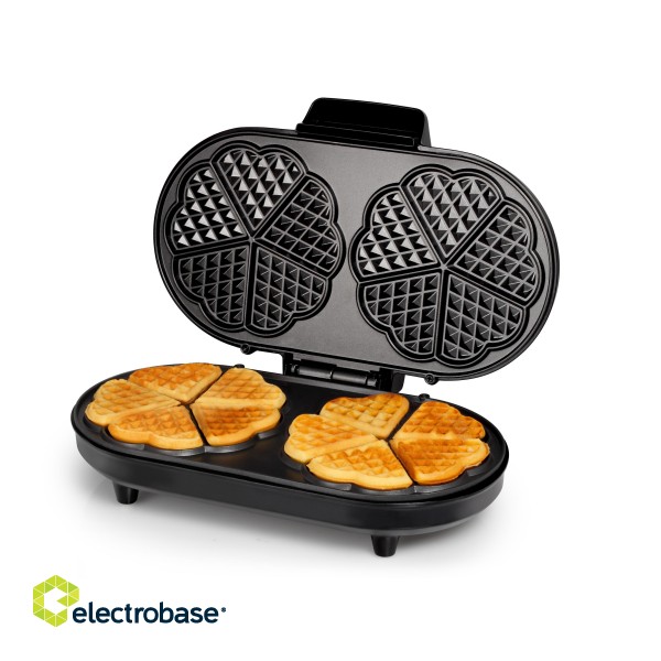Tristar | WF-2120 | Waffle maker | 1200 W | Number of pastry 10 | Heart shaped | Black image 8
