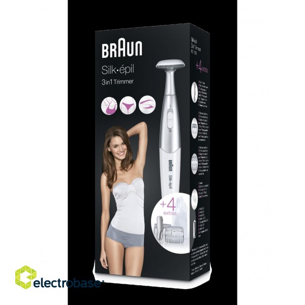 Braun | FG1100 Silk-epil 3in1 | Bikini Trimmer/Cosmetic Shaver | Operating time (max) 120 min | Number of power levels | White image 5