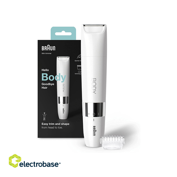 Braun | Body Mini Trimmer | BS1000 | Operating time (max)  min | Bulb lifetime (flashes) Not applicable | Number of power levels 1 | Wet & Dry | White фото 1