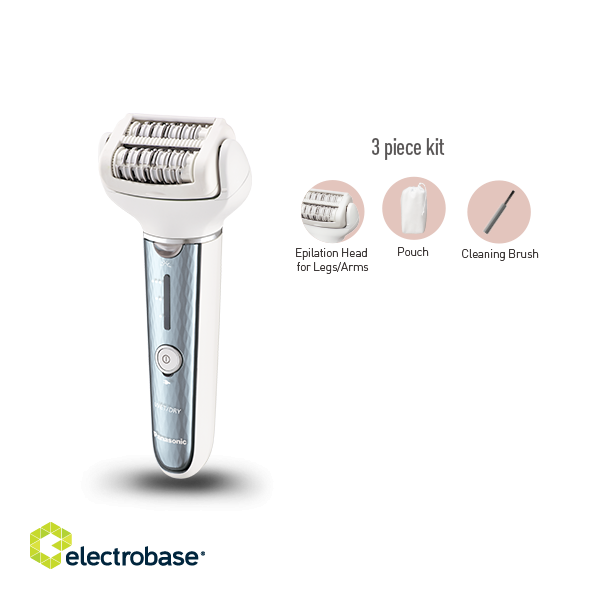 Panasonic | Epilator | ES-EL2A-A503 | Operating time (max) 30 min | Number of power levels 3 | Wet & Dry | Grey/White фото 5