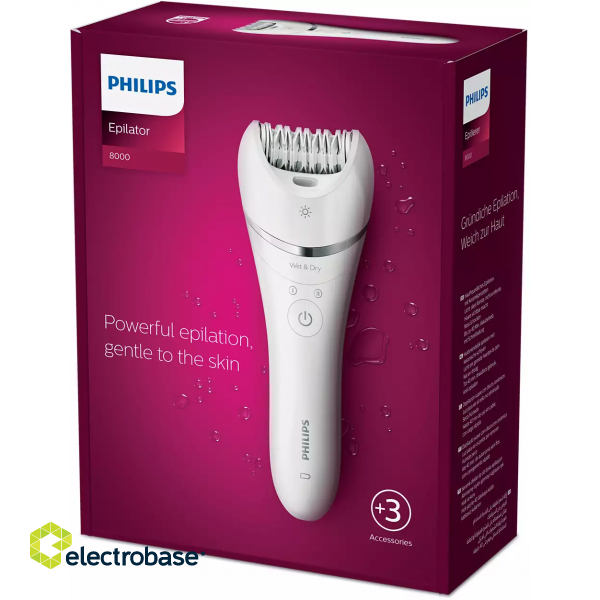 Philips | Epilator | BRE700/00 | Operating time (max) 40 min | Number of power levels N/A | Wet & Dry | White image 7