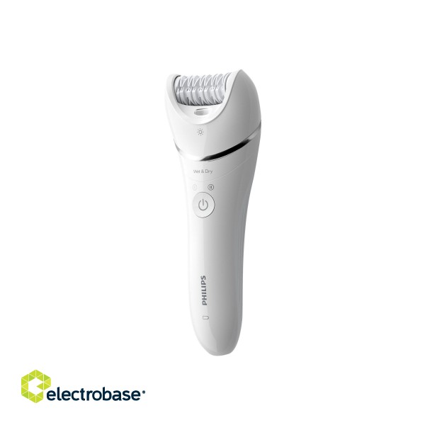 Philips | BRE700/00 | Epilator | Operating time (max) 40 min | Bulb lifetime (flashes) | Number of power levels N/A | Wet & Dry | White image 2