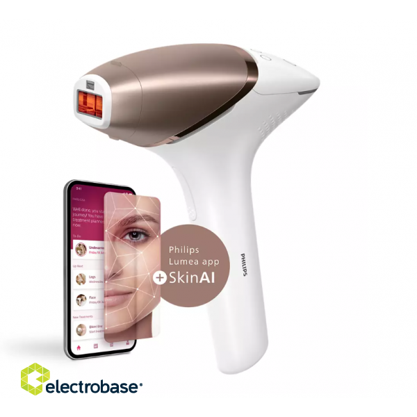 Philips | IPL Hair remover with SenseIQ | BRI973/00 | Bulb lifetime (flashes) 450.000 | Number of power levels 5 | White/Rose Gold фото 1