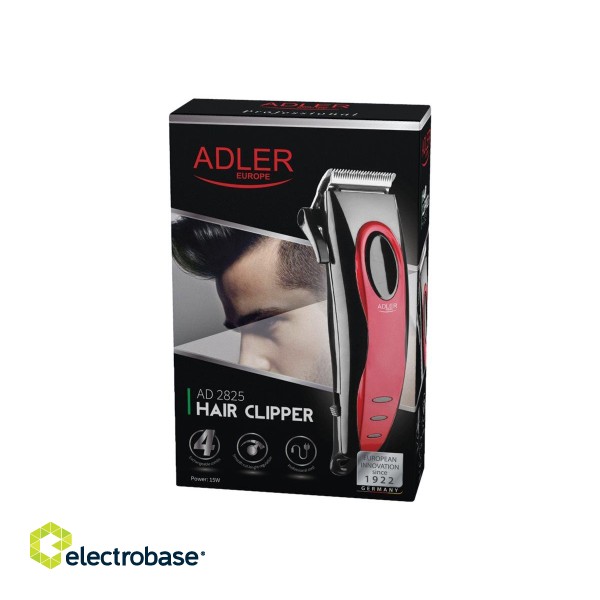 Adler | AD 2825 | Hair clipper | Corded | Red image 8