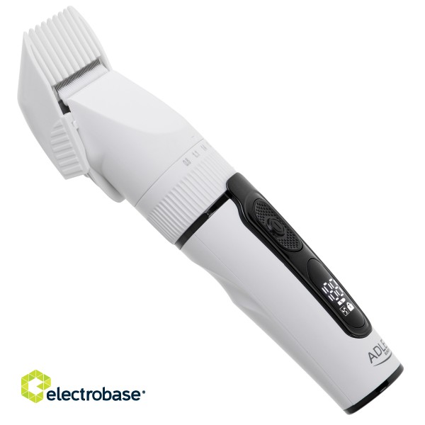 Adler | Hair Clipper with LCD Display | AD 2839 | Cordless | Number of length steps 6 | White/Black image 4