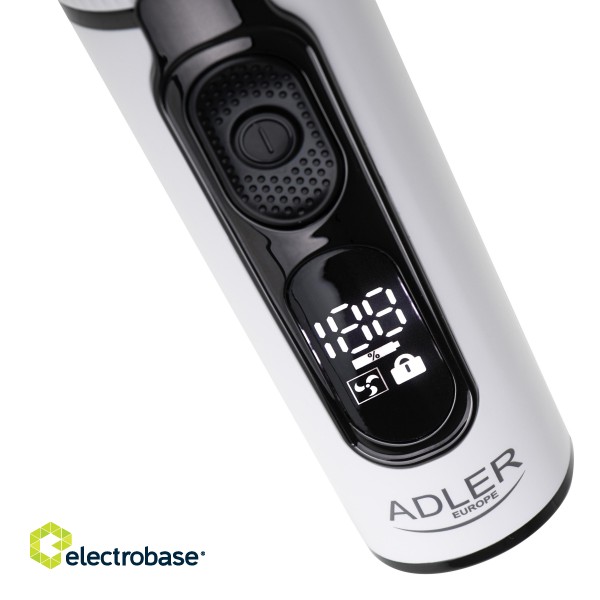 Adler | Hair Clipper with LCD Display | AD 2839 | Cordless | Number of length steps 6 | White/Black image 8