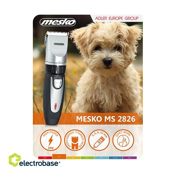 Mesko | Hair clipper for pets | MS 2826 | Corded/ Cordless | Black/Silver image 4