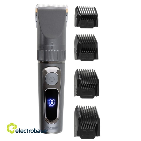 Mesko | Hair Clipper with LCD Display | MS 2843 | Cordless | Number of length steps 4 | Stainless Steel image 3