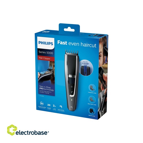 Philips | Hair clipper | HC5650/15 | Cordless or corded | Number of length steps 28 | Grey paveikslėlis 5