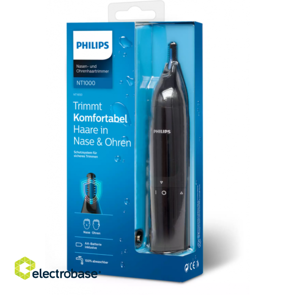 Philips | Nose and Ear Trimmer | NT1650/16 | Nose Hair Trimmer | Wet & Dry | Black image 7