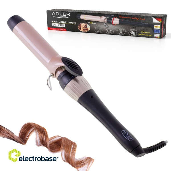 Adler | Curling Iron | AD 2118 | Ceramic heating system | Barrel diameter 32 mm | Temperature (max) 200 °C | 56 W | Black/Pink paveikslėlis 5