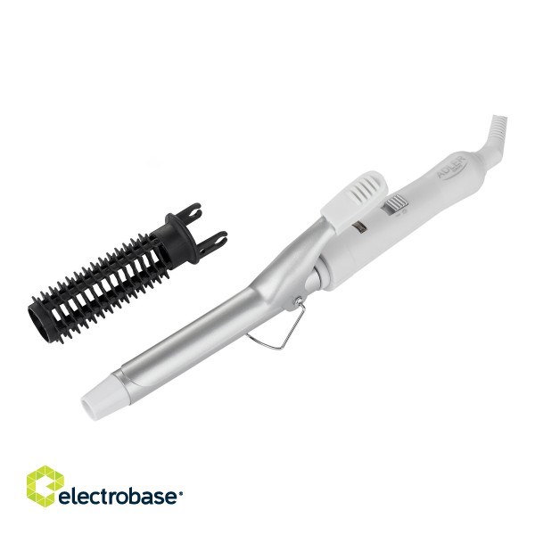 Hair Curling Iron | Adler | AD 2105 | Warranty 24 month(s) | Ceramic heating system | Barrel diameter 19 mm | Number of heating levels 1 | 25 W | White image 1