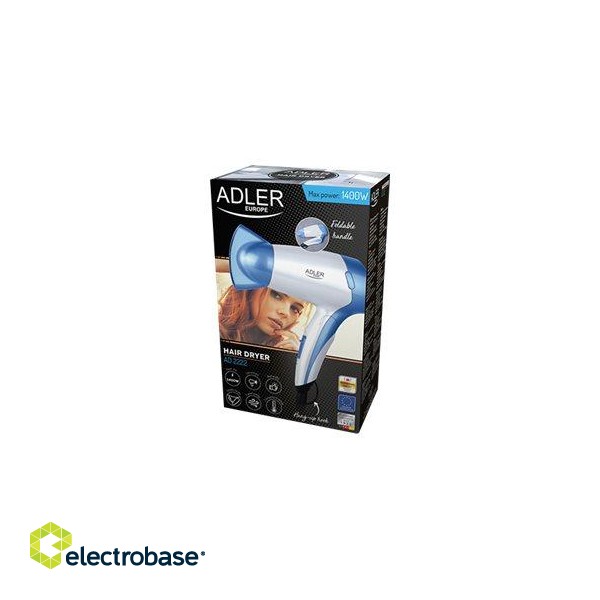 Adler | Hair Dryer | AD 2222 | 1200 W | Number of temperature settings 1 | White/blue paveikslėlis 7