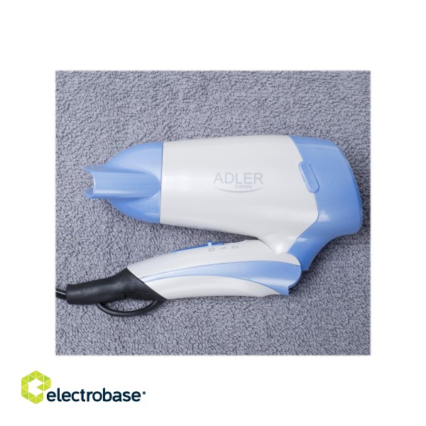 Adler | Hair Dryer | AD 2222 | 1200 W | Number of temperature settings 1 | White/blue paveikslėlis 8