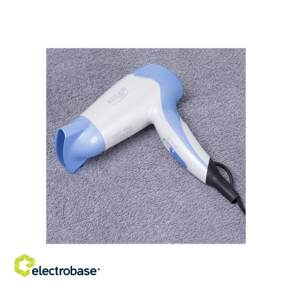 Adler | Hair Dryer | AD 2222 | 1200 W | Number of temperature settings 1 | White/blue paveikslėlis 9