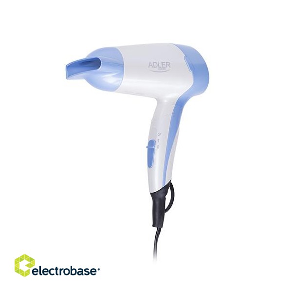 Adler | Hair Dryer | AD 2222 | 1200 W | Number of temperature settings 1 | White/blue paveikslėlis 1