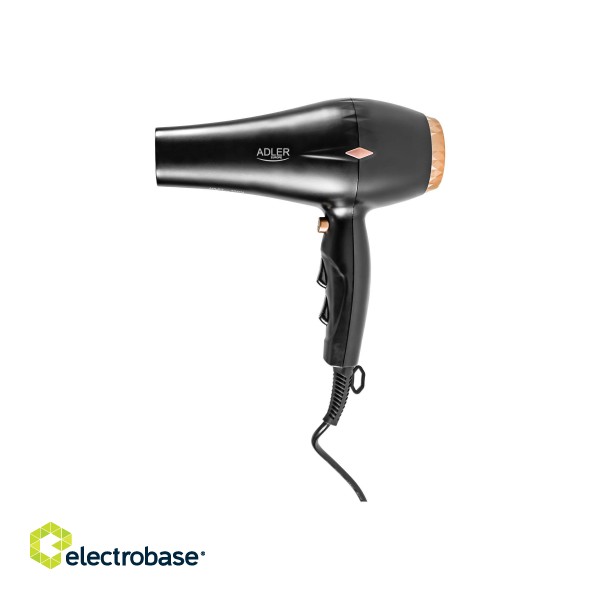 Adler | Hair Dryer | AD 2244 | 2000 W | Number of temperature settings 3 | Ionic function | Diffuser nozzle | Black фото 2