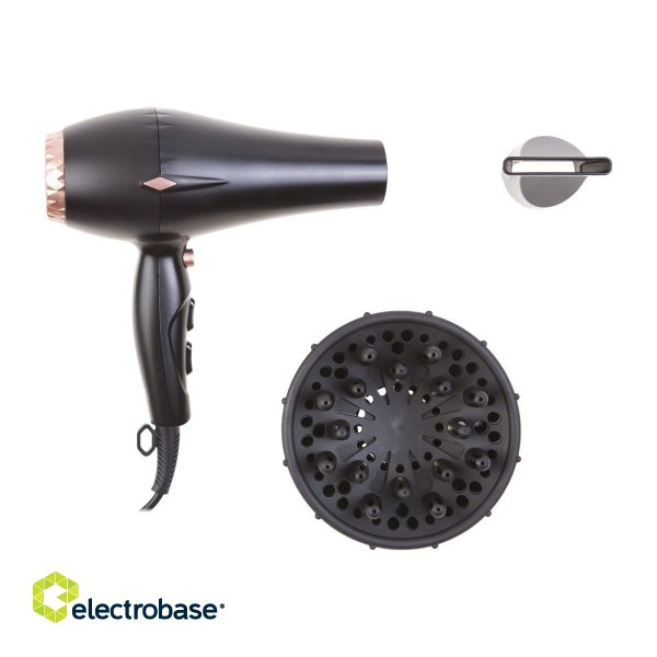 Adler | Hair Dryer | AD 2244 | 2000 W | Number of temperature settings 3 | Ionic function | Diffuser nozzle | Black фото 5