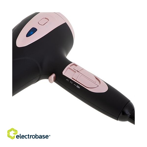 Adler | Hair Dryer | AD 2248b ION | 2200 W | Number of temperature settings 3 | Ionic function | Diffuser nozzle | Black/Pink image 6