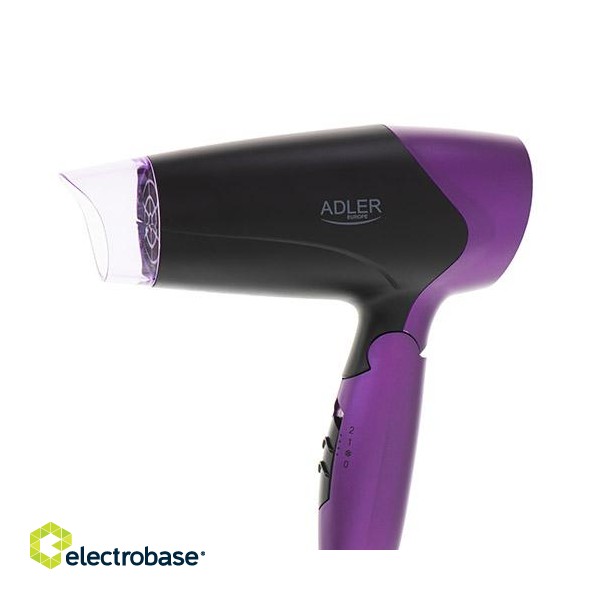 Adler | Hair Dryer | AD 2260 | 1600 W | Number of temperature settings 2 | Black/Purple image 7