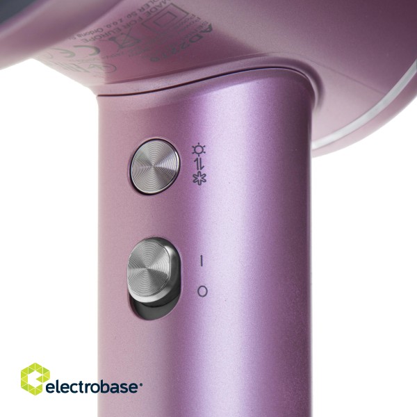 Adler Hair Dryer | AD 2270p SUPERSPEED | 1600 W | Number of temperature settings 3 | Ionic function | Diffuser nozzle | Purple image 4