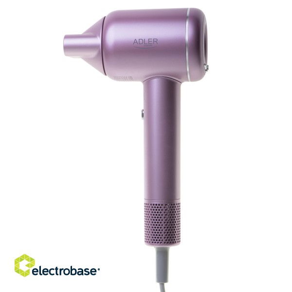 Adler Hair Dryer | AD 2270p SUPERSPEED | 1600 W | Number of temperature settings 3 | Ionic function | Diffuser nozzle | Purple image 7