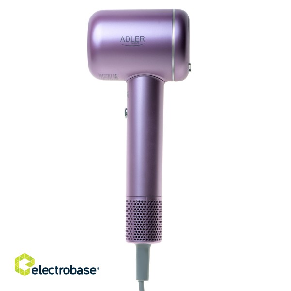 Adler Hair Dryer | AD 2270p SUPERSPEED | 1600 W | Number of temperature settings 3 | Ionic function | Diffuser nozzle | Purple image 8