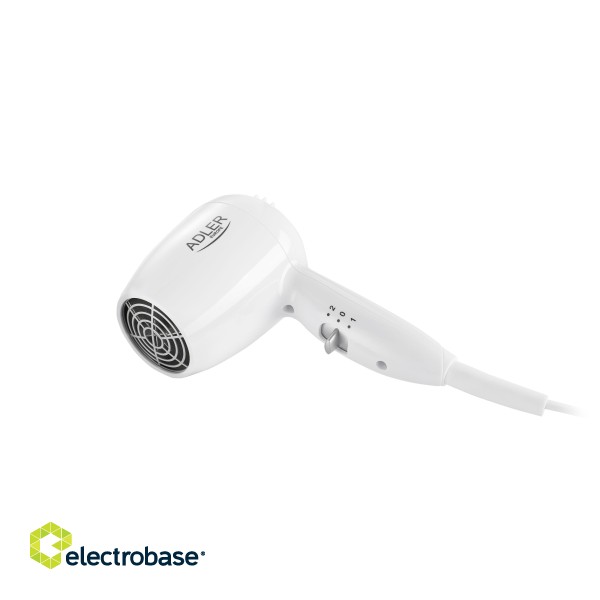 Adler | Hair dryer for hotel and swimming pool | AD 2252 | 1600 W | Number of temperature settings 2 | White paveikslėlis 1