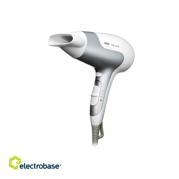 Braun | Hair Dryer | Satin Hair 5 HD 580 | 2500 W | Number of temperature settings 3 | Ionic function | White/ silver image 3