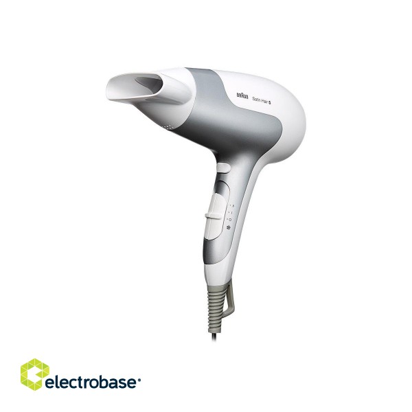 Braun | Hair Dryer | Satin Hair 5 HD 580 | 2500 W | Number of temperature settings 3 | Ionic function | White/ silver image 4